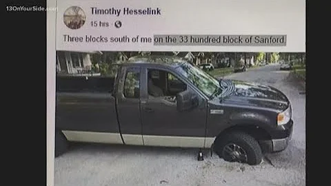 Man towed out of pothole in Muskegon Heights