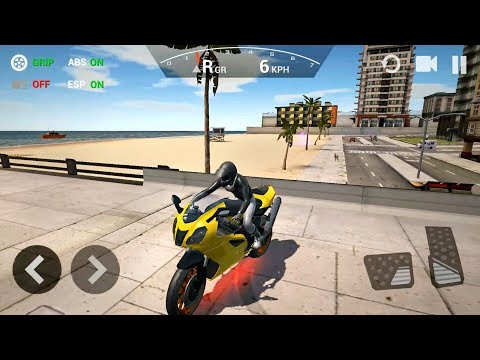 Ultimate Motorcycle Simulator #2 - New Yellow Sportbike - Android Gameplay FHD