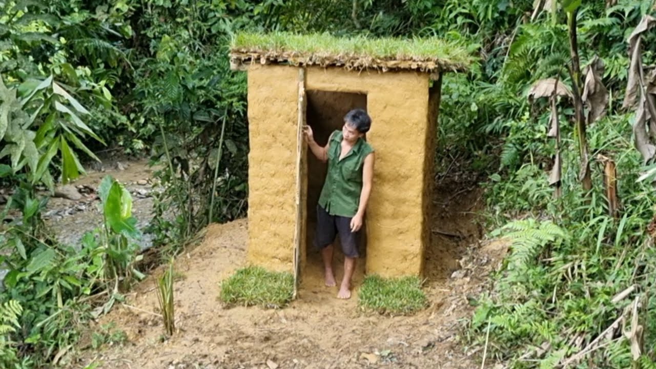 How to make house toilet from bamboo and clay 2022 Ep.8 YouTube