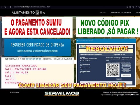 Alistamento Militar, O PAGAMENTO DO CDI ESTA CANCELADO! RESOLVIDO! COMO LIBERAR O PAGAMENTO POR PIX!