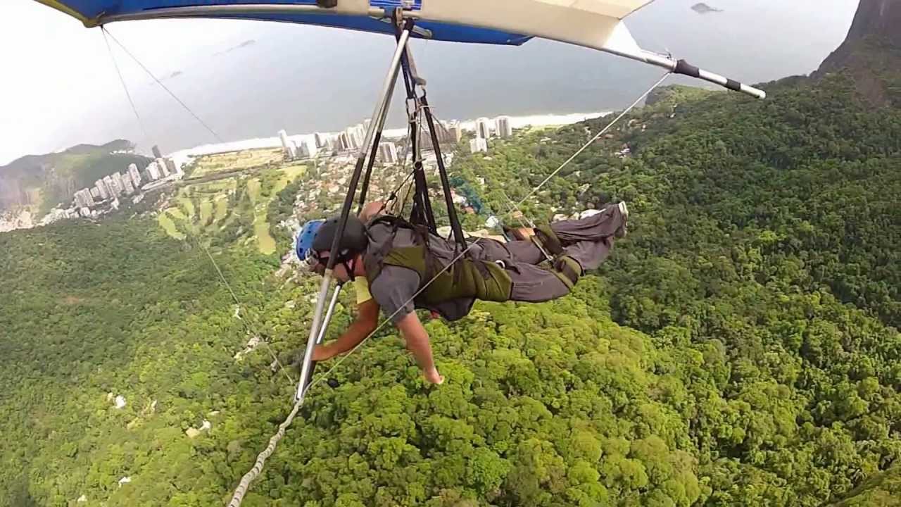 Scott tandem hang gliding in Rio from wing cam YouTube