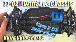 Tamiya TT02D DriftSpec Build Part 2 - Nissan Skyline GTR Build-off #11