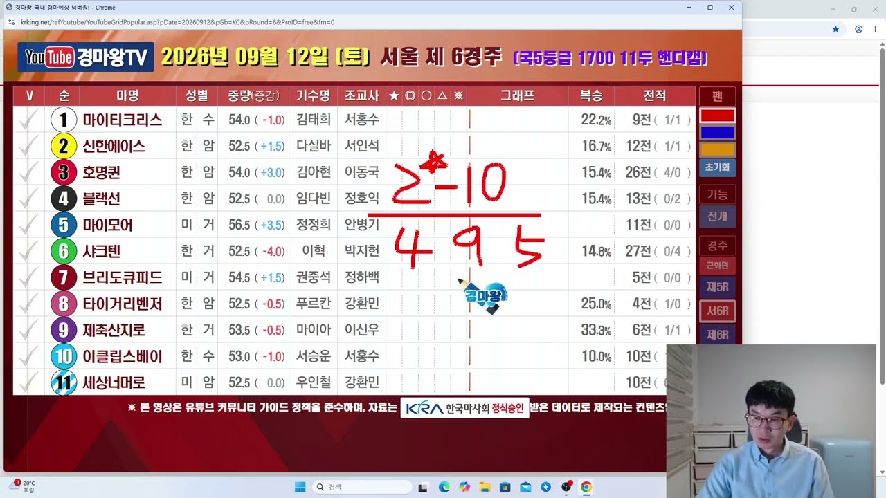 9월 12일 토요일 분석 방송 (주간입니다/조금서둘러주십시오/함께응원부탁드립니다/자신있게준비했습니다)