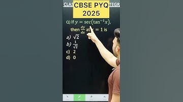 Q) If 𝑦=se𝑐(tan^(−1) 𝑥), then 𝑑𝑦/𝑑𝑥 at 𝑥=1 is #cbse2026 #maths #class12maths #class12 #cbse2026