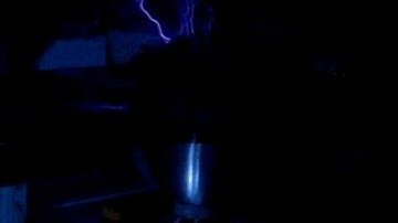 Little rotary spark gap tesla coil first run TESTING