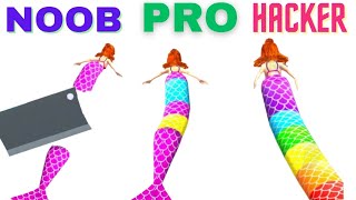 NOOB vs PRO vs HACKER in Mermaid Rush 3D By Quick Games screenshot 4