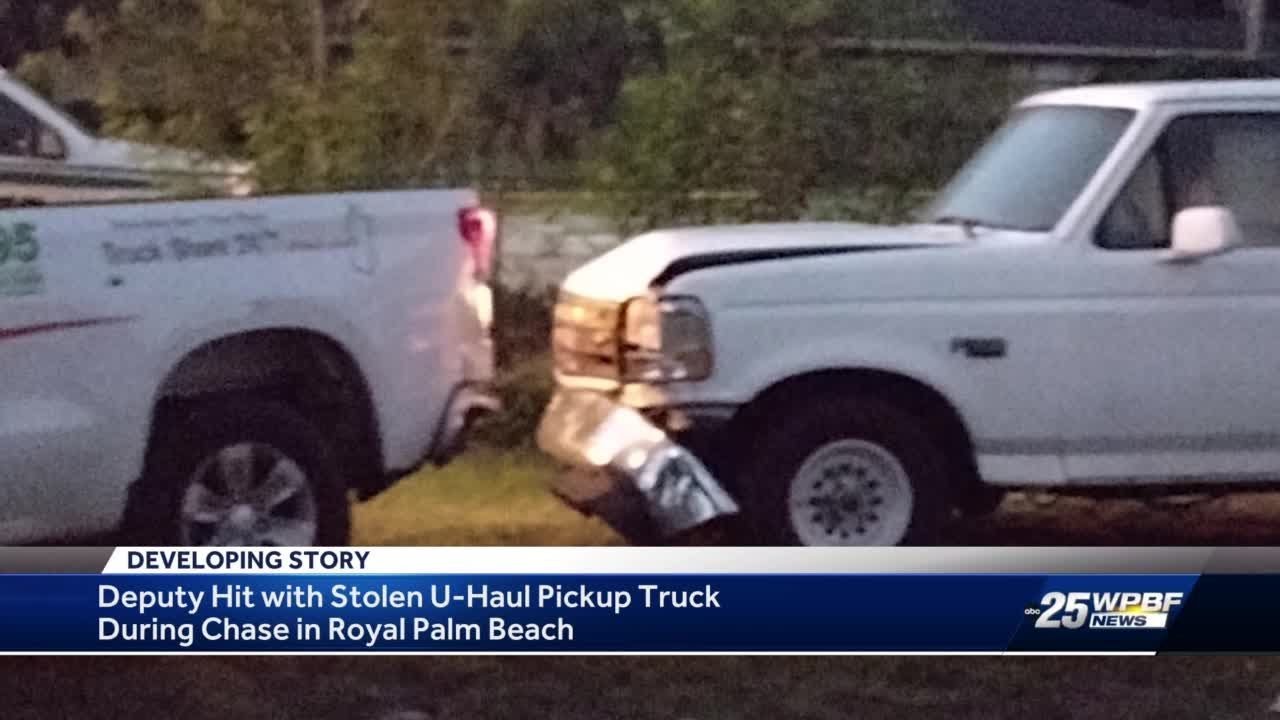 Deputy struck with vehicle after woman flees in stolen U-Haul - YouTube