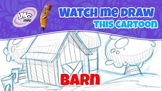 How to draw a cartoon farm house with John-Marc