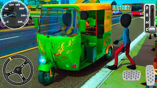 Tuk Tuk Rickshaw Driving Simulator 2020 - Stickman City Taxi Auto Driver - Android GamePlay FHD screenshot 2