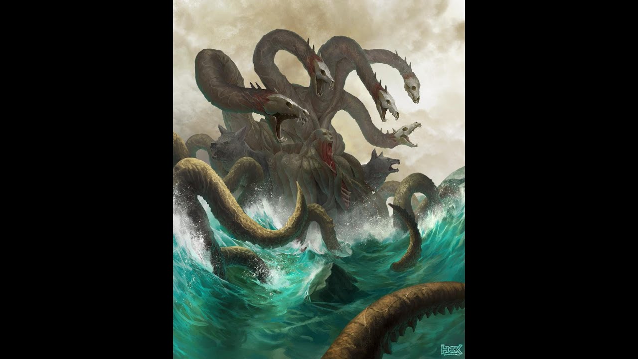 лернейская гидра дракон. гидра мифология левиафан. мифы древней греции сцилла. сцилла чудовище и харибда. морское чудовище с шестью головами.