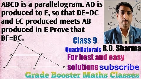 ABCD is a parallelogram AD is produced to E so that DE=DC and EC