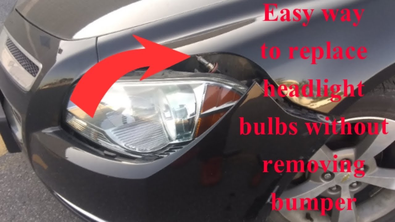 Chevy Malibu Headlight Bulb Replacement. Easy Way - YouTube