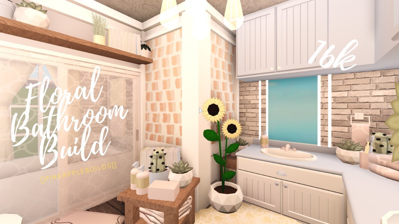 Bloxburg Floral Bathroom Idea 🍍pineapplebuilds🍍 Youtube