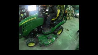 John Deere 1025R deck installation Copper Barn Homestead