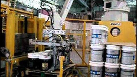 palletizing three paint lines