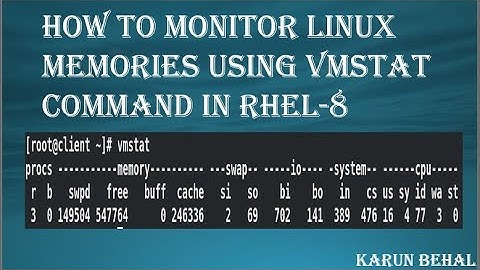 How to Monitor Linux Virtual Memories Using VMSTAT Command in RHEL-8[Hindi] By Karun Behal