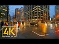 4K Rainy Evening Walk through Downtown Vancouver - Urban Walking Tour with City Sounds