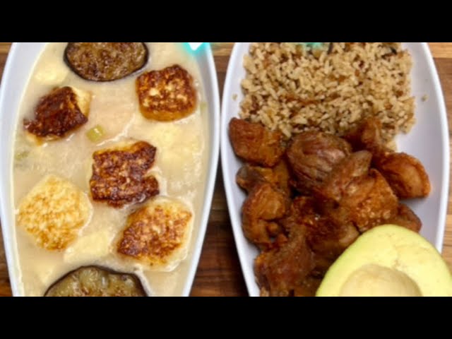 Mote de queso, arroz con coco, chicharrones y aguacate, comida de fundamento 🤤👨🏽‍🍳🥑| Said.eats