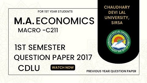 M.A. Economics question paper for 1st semester of Cdlu paper 2017