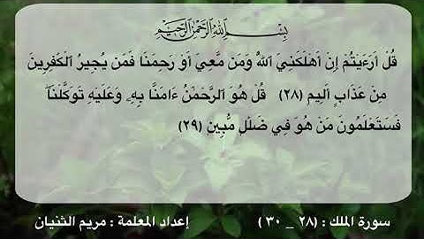 سورة الملك ٢٨-٣٠