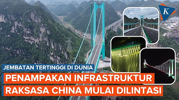 Penampakan Jembatan Huajiang, Menjulang 625 Meter di atas Sungai Beipan