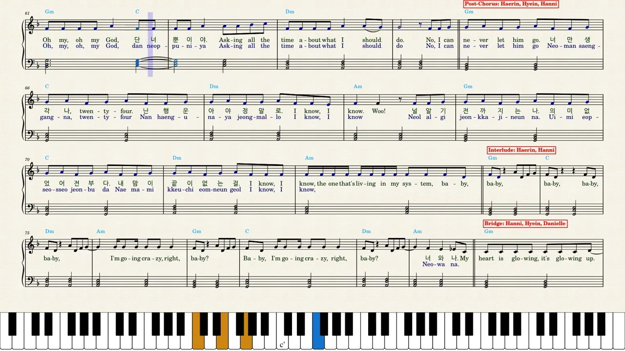 Ditto - NewJeans Sheet music for Piano (Solo)