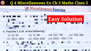 Q 4 Miscellaneous Ex Maths Solution Class 5 Ch 3 #Hcf_lcm_relationship Saraswati Shishu Mandir