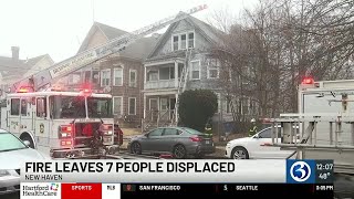 VIDEO: 7 people forced out by fire in New Haven