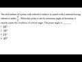 exit surface of a prism with refractive index n is coatedprism is set for minimum angle of deviation