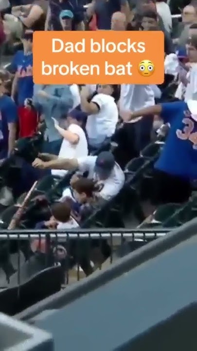 image of dad blocks broken bat. Dad reflexes kicked in. #baseball #mlb - YouTube