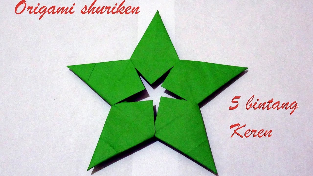 Cara membuat  origami  shuriken tutorial  shuriken 5 bintang  