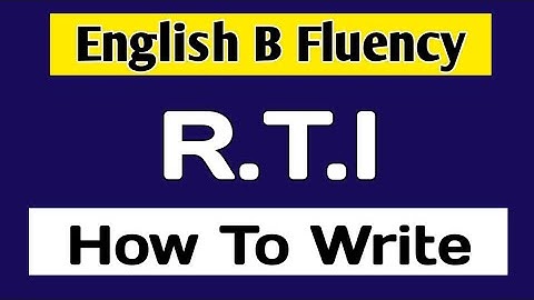 English B Fluency- How to write RTI | how to write RTI Application | RTI Application Format