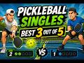 Brother vs Brother Pickleball Match at Dusk! (Best 3 of 5)