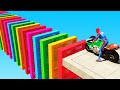 SPIDERMAN Color and Motorcycles with Rainbow Blocks Bridge Challenge GTA 5