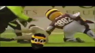 Bertie Bee Burnleys Mascot Rugby Tackles Streaker