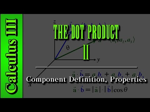 Calculus III: The Dot Product (Level 2 of 12) | Component Definition, Properties