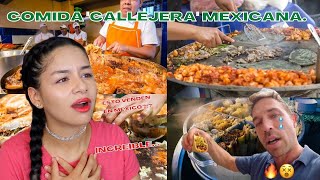 EXTRANJERA REACCIONA a 'GRINGO PROBANDO COMIDA CALLEJERA' MEXICANA  | PROBANDO COMIDA DE MÉXICO