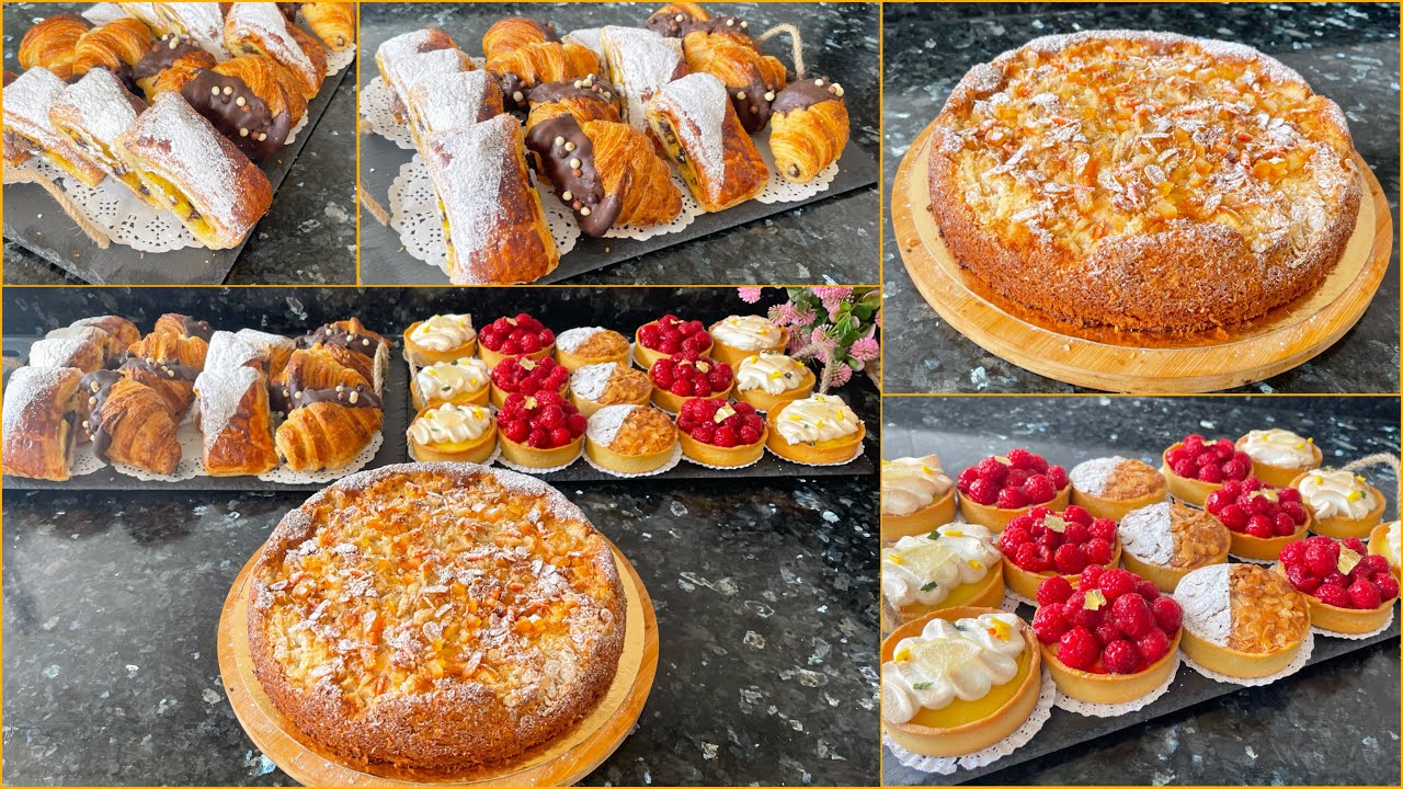 كموند عراضة الكوتي حمقات ضيافها👌😋بلاطو تارت 3أشكال متنوعة بعجين واحد+كرواصون المخابز ناجح💯+كيك🍊