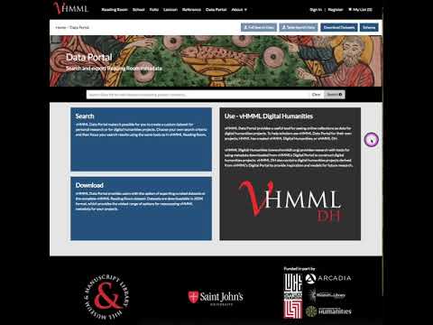 vHMML Data Portal: Search, Download, and Use Reading Room data