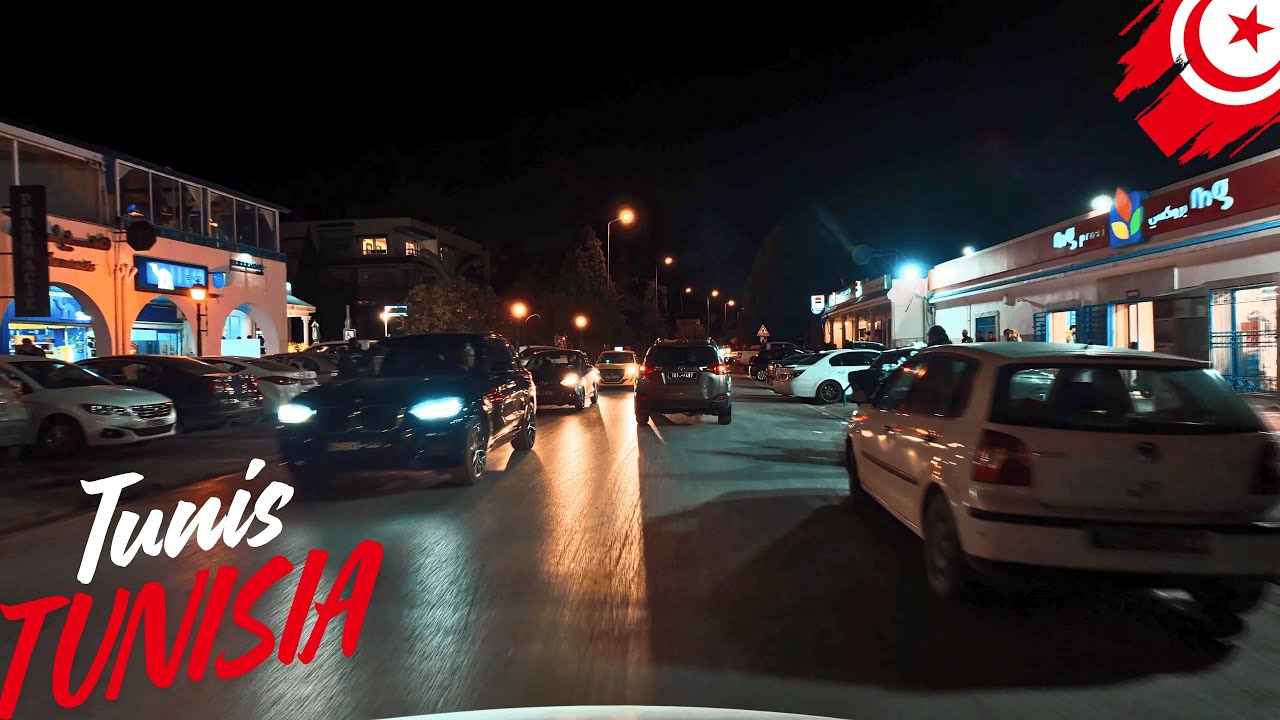 Busy Night Drive from Sidi Bou Said 🌙 | Ending on N9 | Tunisia 🇹🇳 4K