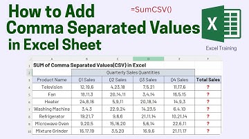 How to Add Comma Separated Values in Excel