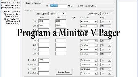 How to program a Motorola Minitor V (5) Pager
