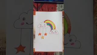 Easy Drawing Tutorial #youtubeshorts #drawing #artshorts #rainbow #clouds #star
