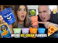 We Tried the WEIRDEST ICE CREAMS! (pizza, mac n cheese..)