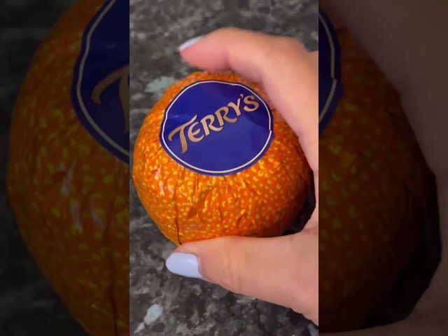 Whacking Terry’s Chocolate Orange flavoured #asmr #trending #shorts class=