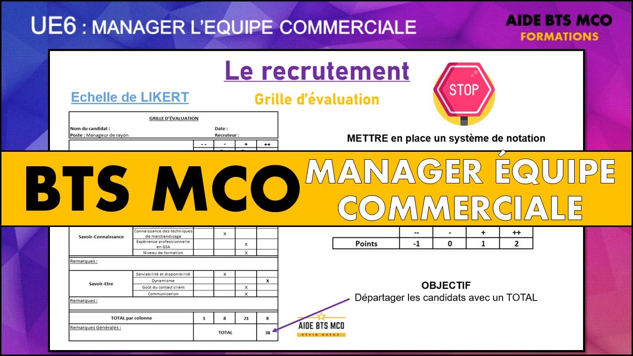 Page De Garde Bts Mco AIDE BTS MCO | Comment faire une grille d'évaluation pour un