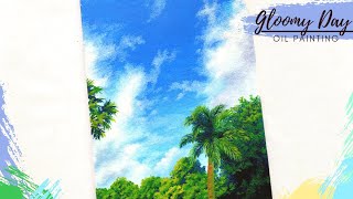 How To Paint Sky And Trees | Easy Landscape Oil Painting | Step By Step Tutorial | Art Episode #43