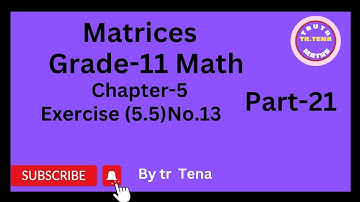 Grade11 maths chapter5, Exercise(5.5)No.13, Matrices, Tena