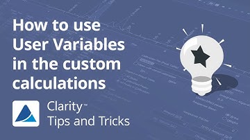 How to use User Variables in the custom calculations