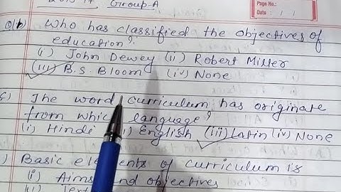 Knowledge and Curriculum Part 2 VBU B.Ed semester 4 MCQ